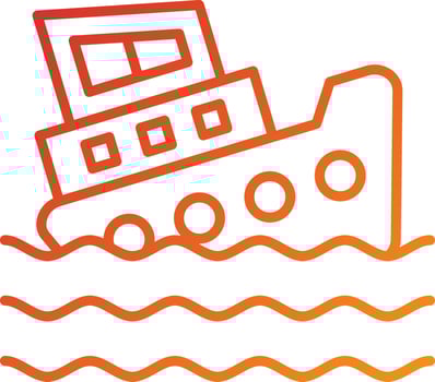 Boat Sink Icon Style vector