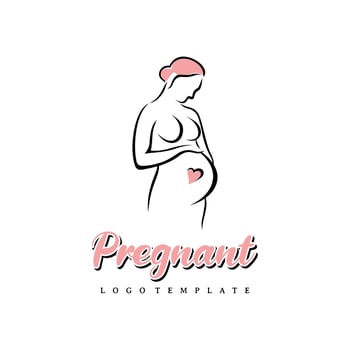 Pregnant woman logo Simple And Minimalist vector design