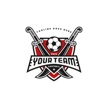 Football Soccer Club Emblem Logo design with Crossed Sword vector