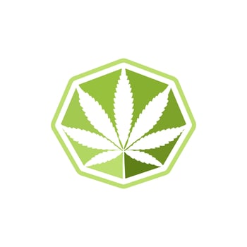 Cannabis, Pot Leaf, Hemp Label logo design vector