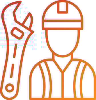 Construction Worker Icon Style vector
