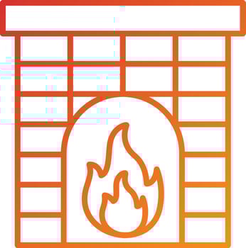 Fireplace Icon Style vector