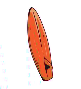 illustration of surfboard, vintage style vector