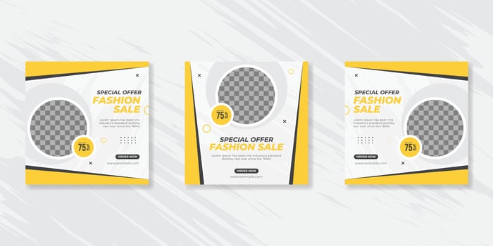 Fashion promotion social media post templates vector