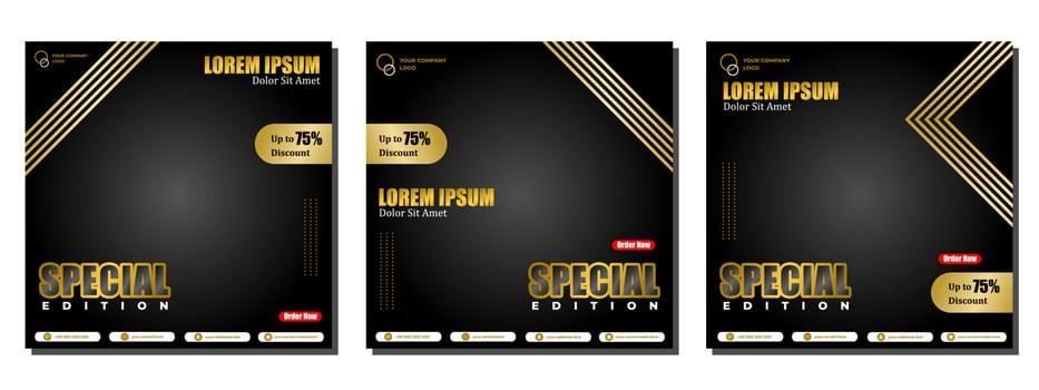 Social media posts template modern design, for digital marketing online vector