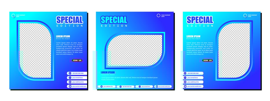 Social media posts template modern design, for digital marketing online vector