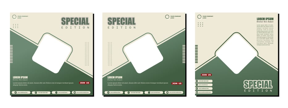 Social media posts template modern design, for digital marketing online vector