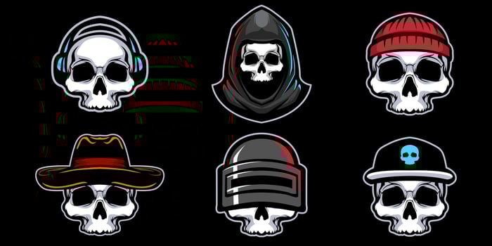 Set of skull head illustration mascot vector