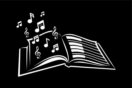 Songbook, Orchestra Book With Tone And Piano Vector Design