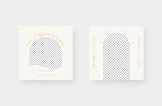 Minimalist fashion social media post. Trendy editable social media post template. Vector illustration.