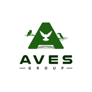 Initials A For Aves Logo With Tree Branch, Owl, Penguin, Pigeon, Toucan Vector Design for Outdoor, Apparel, Aircraft, etc