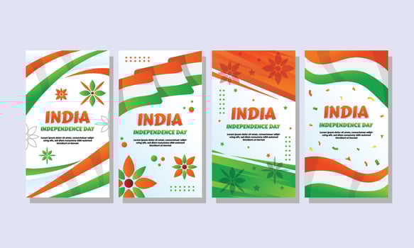 India Independence Day Social Media vector