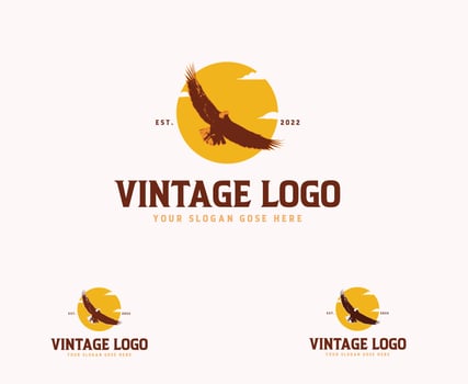 vintage eagle logo design vector