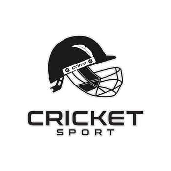 cricket helmet illustration for sports logo design inspiration vector