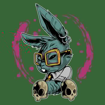 stylish bunny wearing glasses vector