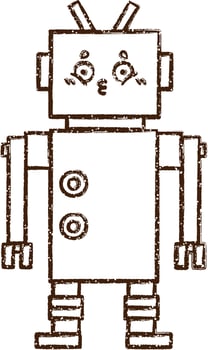 Robot Charcoal Drawing vector