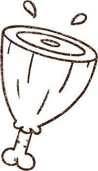 Cooked Meat Charcoal Drawing vector