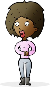 cartoon surprised woman vector