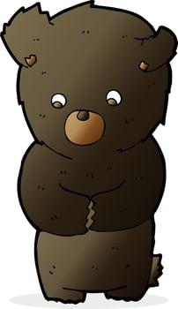 cute cartoon black bear vector