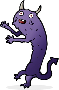 doodle character cartoon devil vector