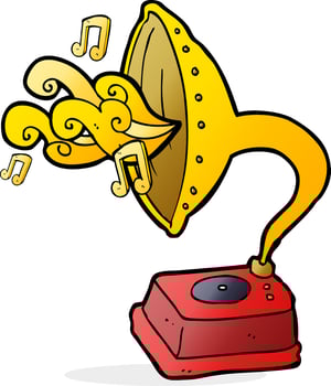 doodle cartoon phonograph vector