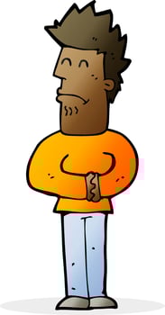 cartoon nervous man vector