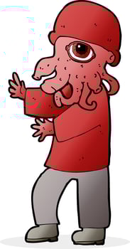 cartoon alien man vector