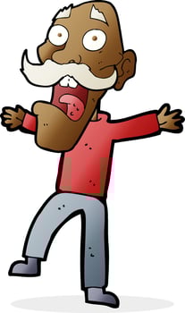 cartoon shocked old man vector