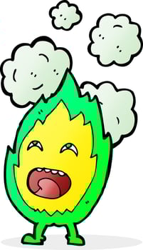 cartoon flame character vector