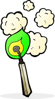 cartoon burning match vector