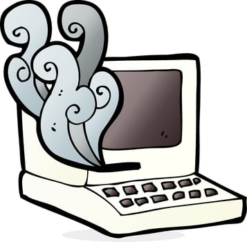 cartoon old computer vector