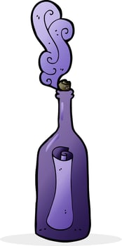 cartoon letter in a bottle vector