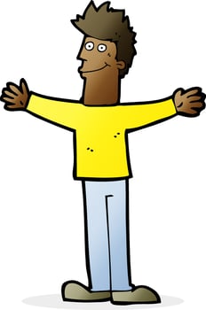 cartoon happy man vector