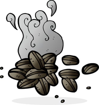 cartoon coffee beans vector