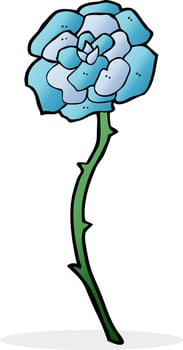 blue flower tattoo cartoon vector