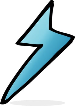 cartoon lightning bolt symbol vector