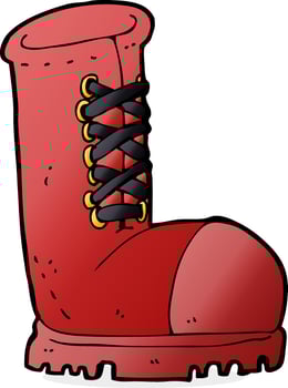 cartoon old work boot vector