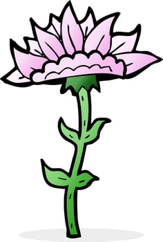 doodle cartoon flower vector
