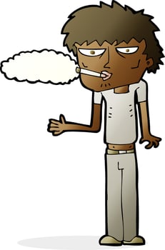 doodle character cartoon smoker vector