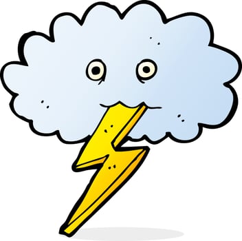 cartoon lightning bolt and cloud vector
