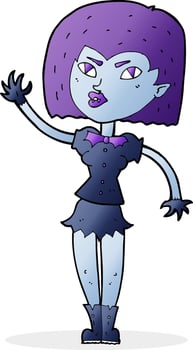 cartoon pretty vampire girl vector