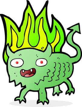 cartoon little demon vector