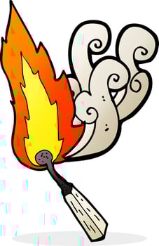 cartoon burning match vector