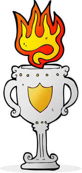 doodle cartoon trophy vector
