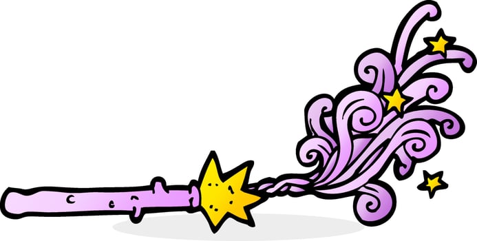 cartoon magic wand vector