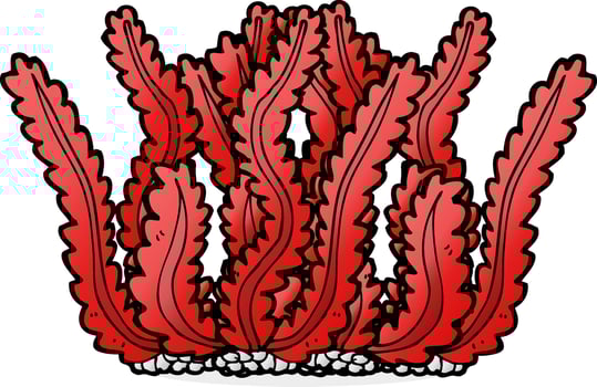 doodle cartoon seaweed vector