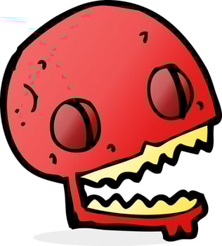 cartoon spooky skull vector