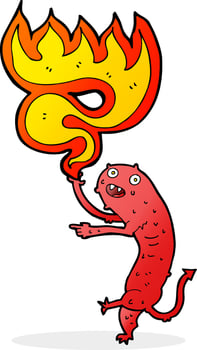 cartoon gross little monster vector