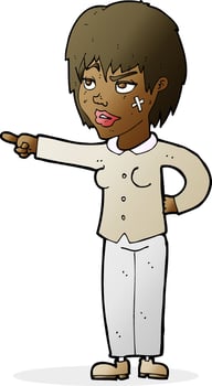 cartoon woman pointing vector