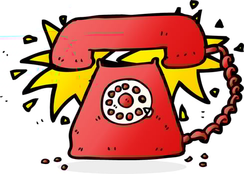 cartoon ringing telephone vector